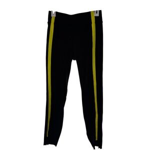 Zyia Active Black Neon Yellow Stripe Athletic Leggings Women's Size 6 8